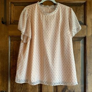 Loft Plus Pink Flutter top